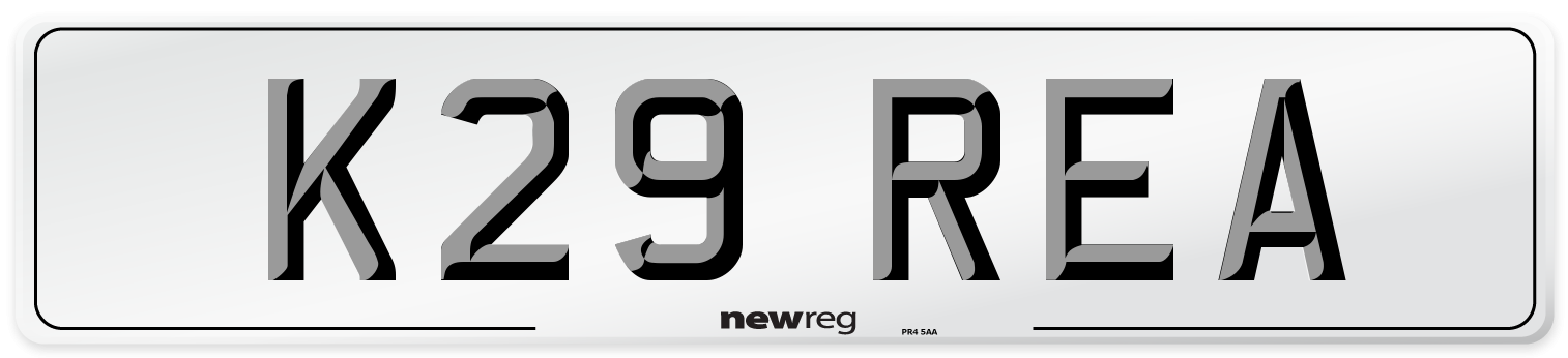 K29 REA Number Plate from New Reg